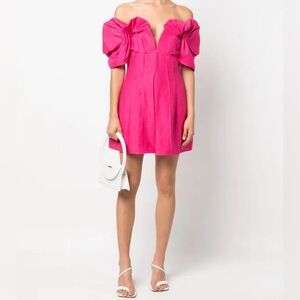 Cult Gaia Asal Off the Shoulder Mini Dress in Calliandra Size 4 NWT